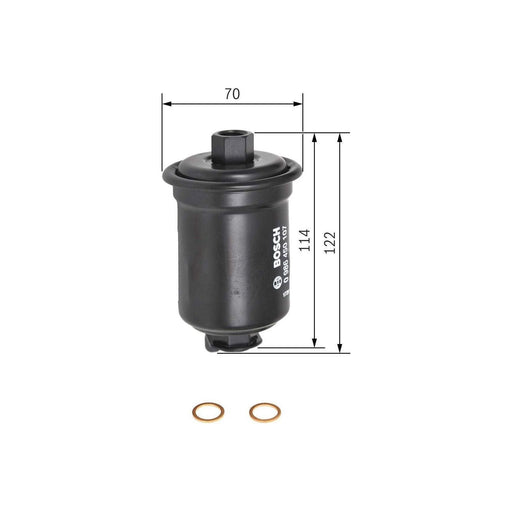 Genuine Bosch Cv Fuel Filter F0107 Fits Daihatsu Charade - 1.3 - 93-00 098645010 Bosch  - Town Parts