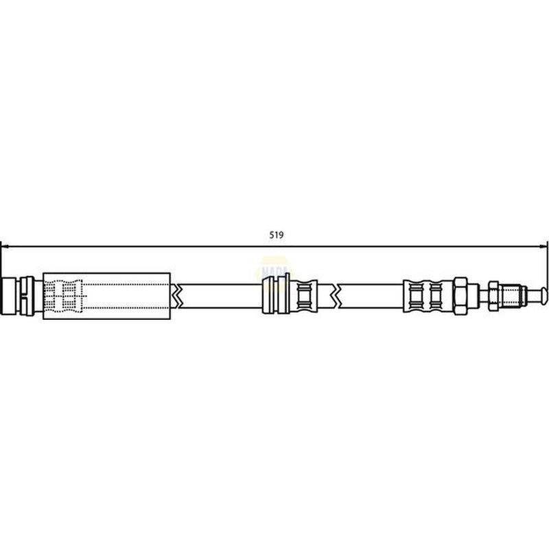 NAPA Brake Hydraulic Hose Line Front NBH1005