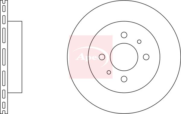 Apec 2 x Brake Disc Set Vented