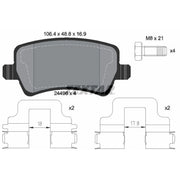 Textar Rear Brake Pad Set 2449602