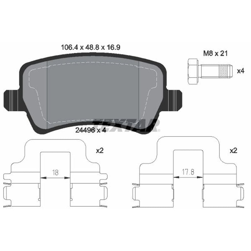 Textar Rear Brake Pad Set 2449602