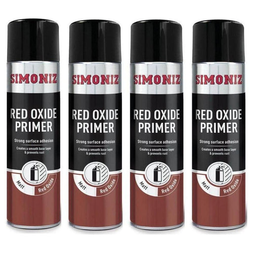 4x Simoniz Red Oxide Primer Acrylic Aerosol Auto Car Spray Paint 500ml SIMP13D Simoniz  - Town Parts