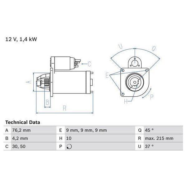 Bosch Reman Starter Motor 0986025670 Bosch  - Town Parts