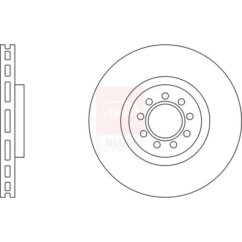 Apec 2 x Vented Front Brake Discs SDK6515