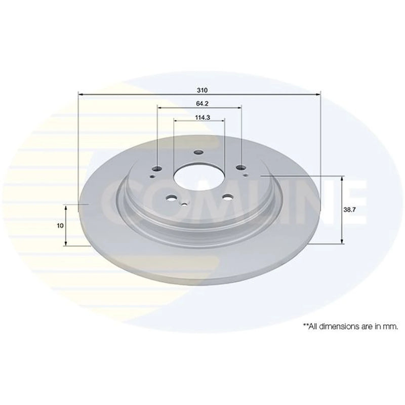 Comline 2 x Solid Rear Brake Discs ADC4083