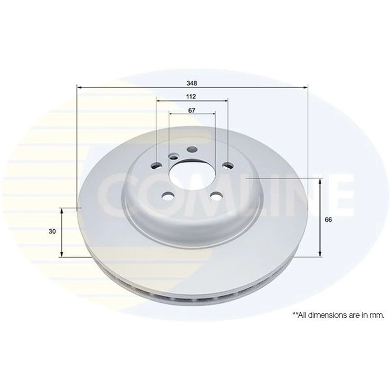Comline 2 x Internally Vented Front Brake Discs ADC5018V