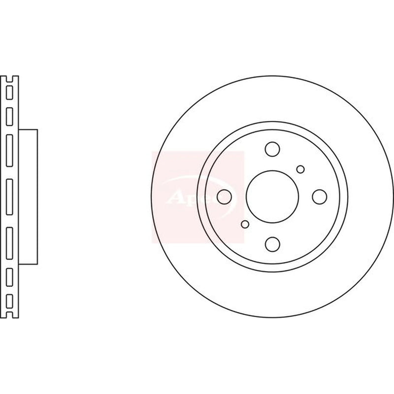 Apec 2 x Vented Front Brake Discs DSK2048