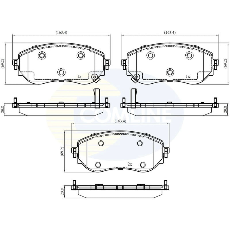 Comline 4 x Front Brake Pad Set CBP32457