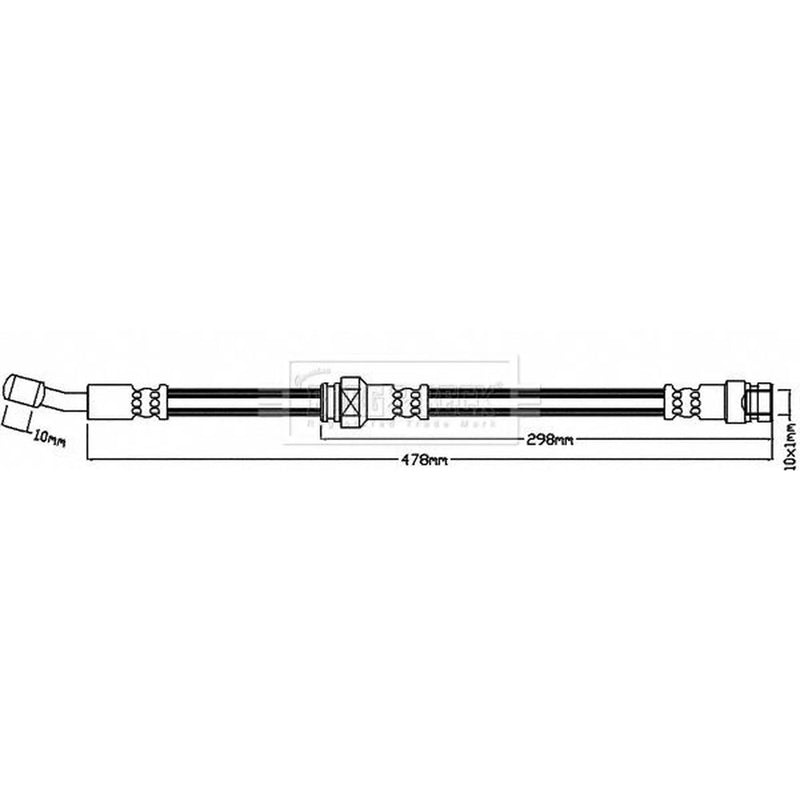 Borg & Beck Brake Hydraulic Hose Line Rear Left BBH8135