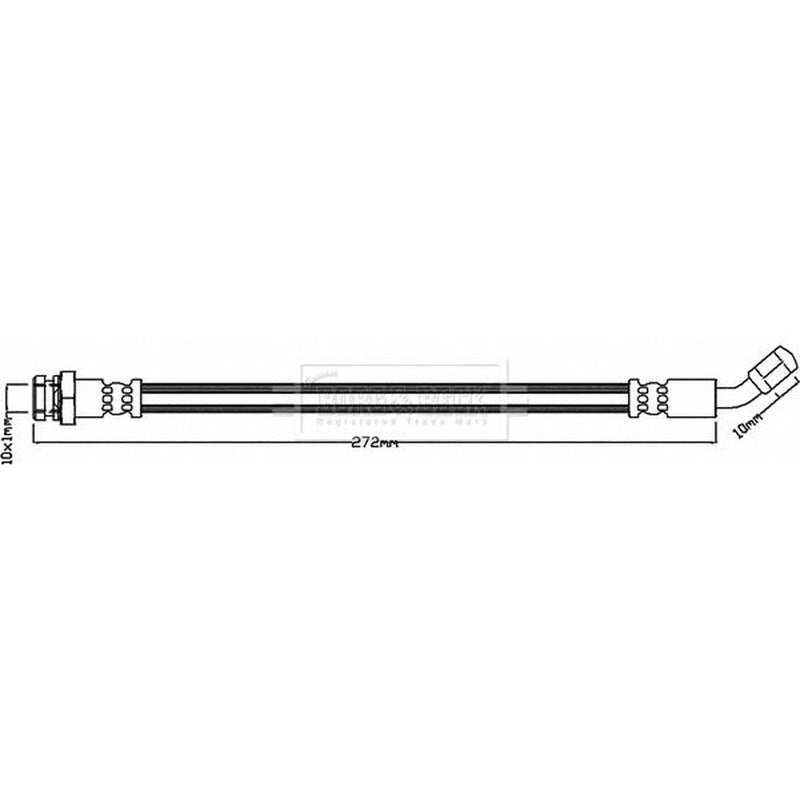 Borg & Beck Brake Hydraulic Hose Line Rear Left BBH8255