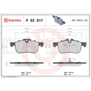 Brembo 4 x Front Brake Pad Set P52017