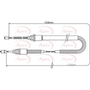 Apec Handbrake Cable Left Rear CAB1332