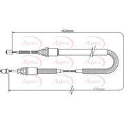 Apec Handbrake Cable Left Rear CAB1332
