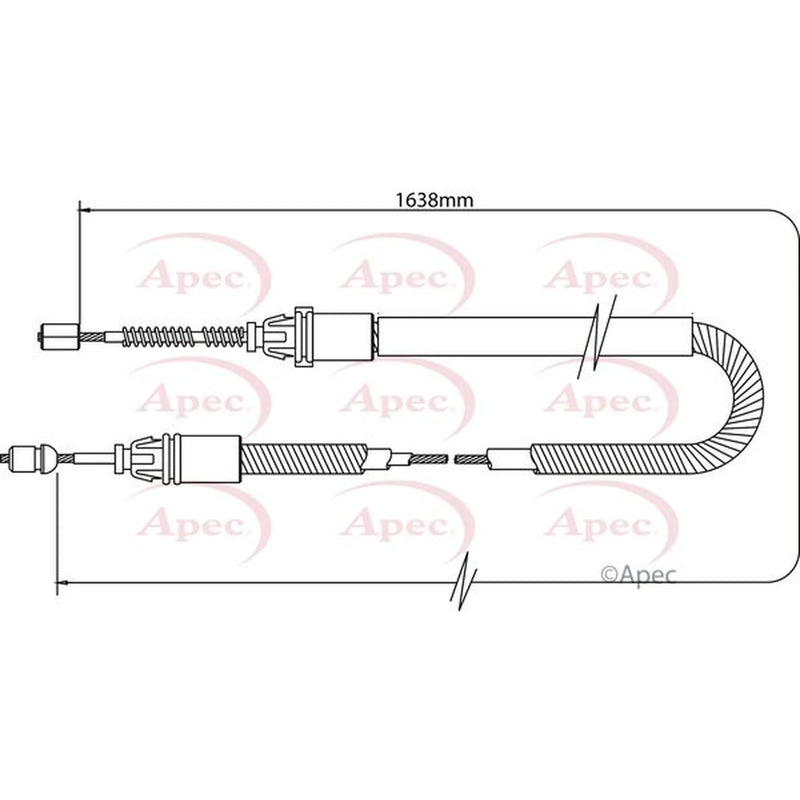 Apec Handbrake Cable Left Rear CAB1332