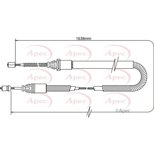 Apec Handbrake Cable Left Rear CAB1332