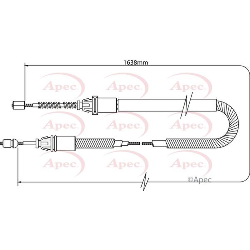 Apec Handbrake Cable Left Rear CAB1332