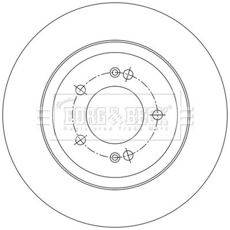 Borg & Beck 2 x Solid Rear Brake Discs BBD5582