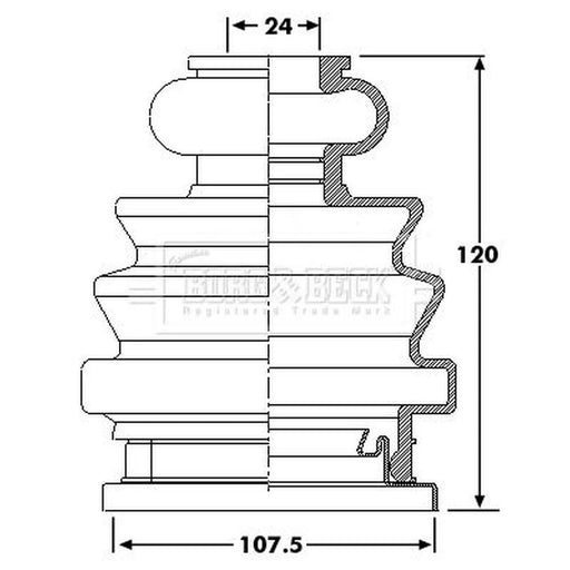 Borg & Beck Drive Shaft Bellow Kit Front Left BCB6204