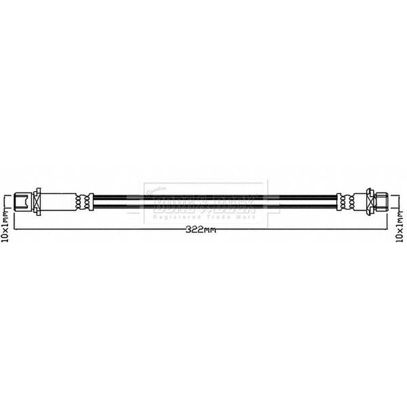 Borg & Beck Brake Hydraulic Hose Line Rear Left BBH8147