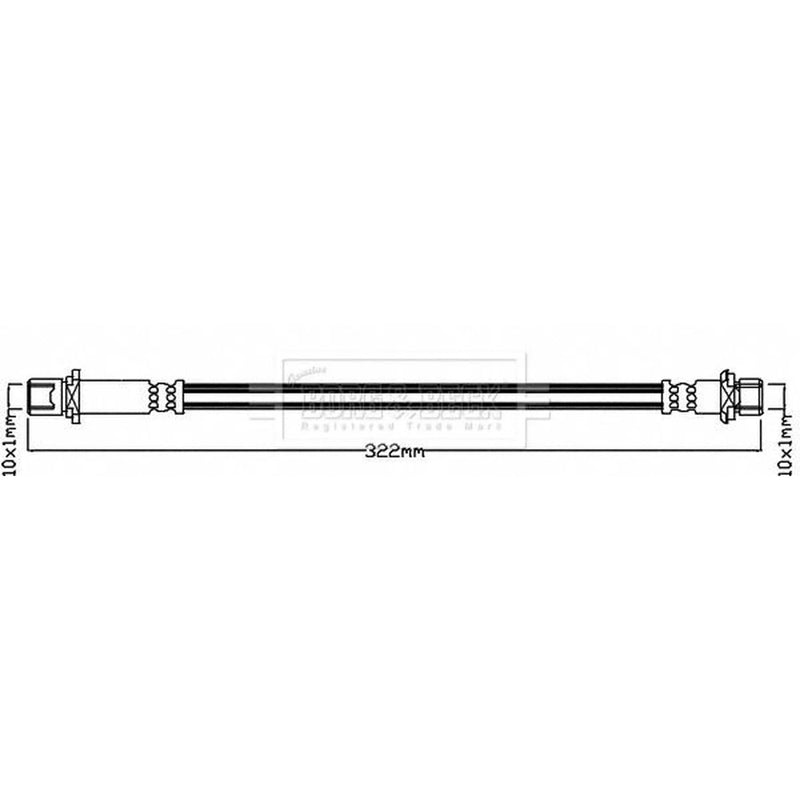 Borg & Beck Brake Hydraulic Hose Line Rear Left BBH8147