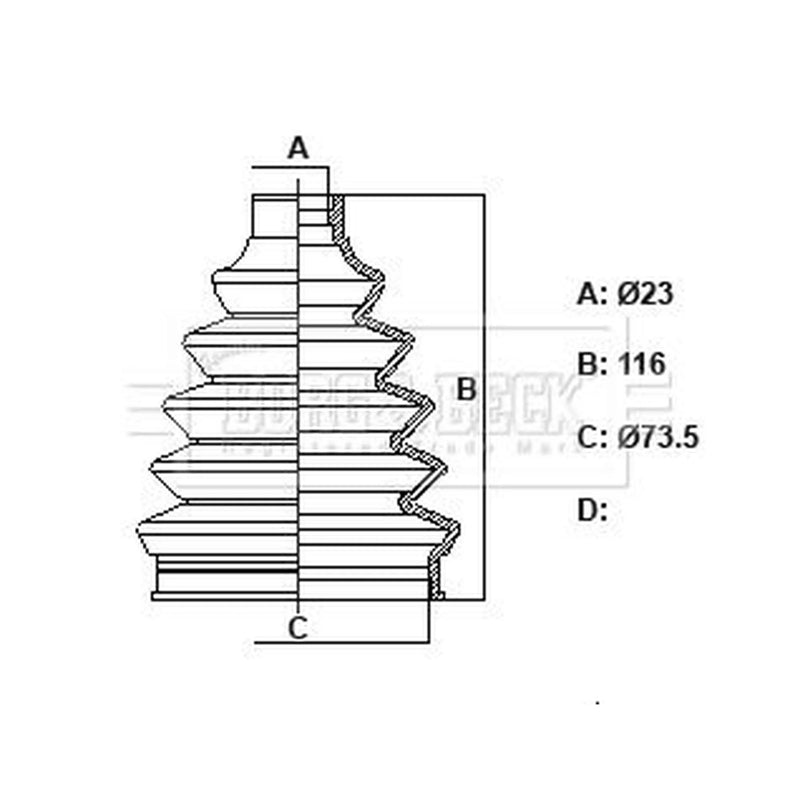 Borg & Beck Drive Shaft Bellow Kit Front Left BCB6426