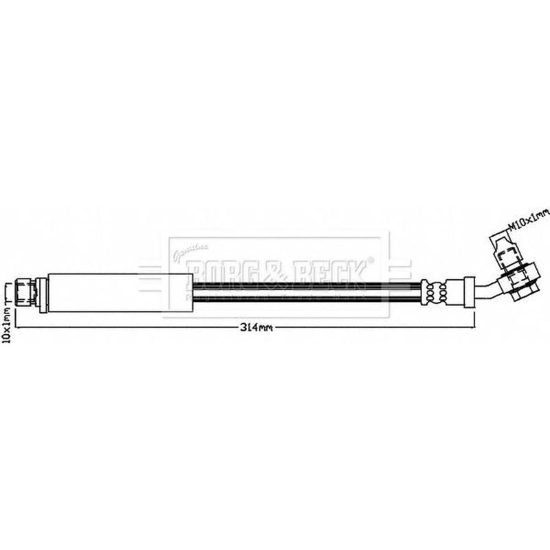 Borg & Beck Brake Hydraulic Hose Line Rear Left BBH8285