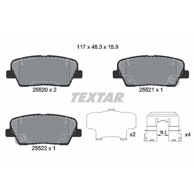 Textar Rear Brake Pad Set 2552001