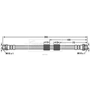 Borg & Beck Brake Hydraulic Hose Line Rear Left BBH7586
