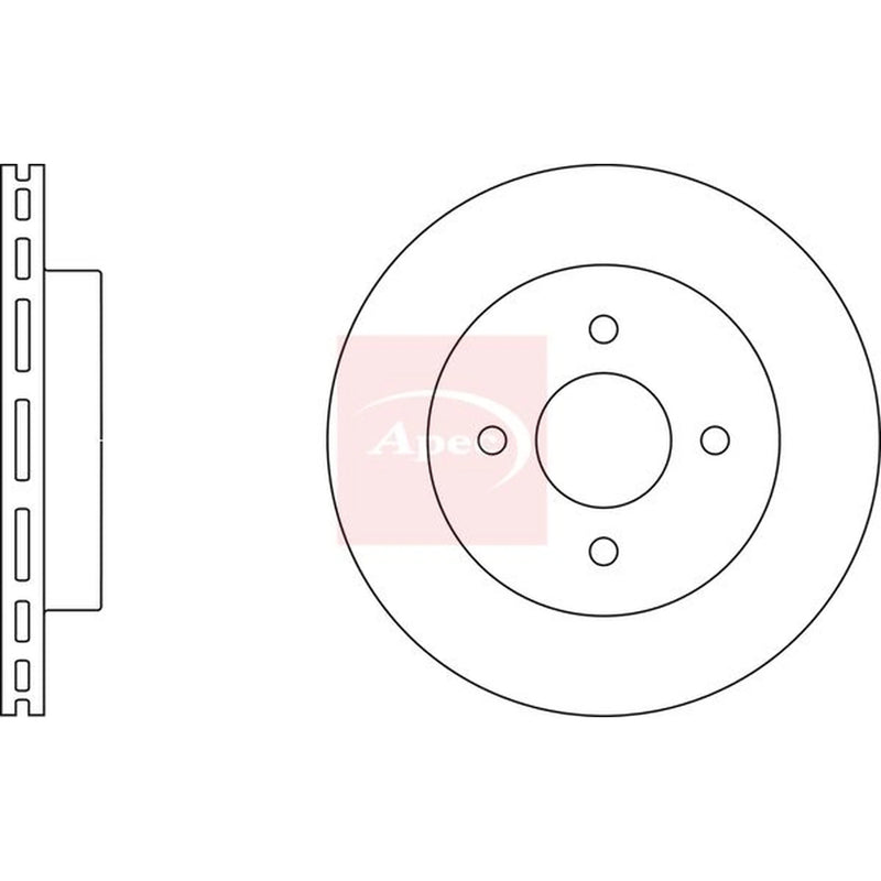 Apec 2 x Vented Front Brake Discs DSK2409