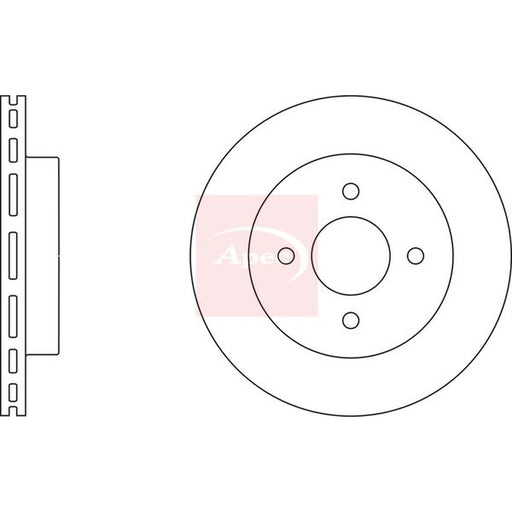 Apec 2 x Vented Front Brake Discs DSK2409