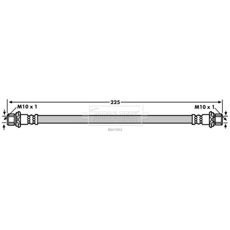 Borg & Beck Brake Hydraulic Hose Line Rear BBH7892