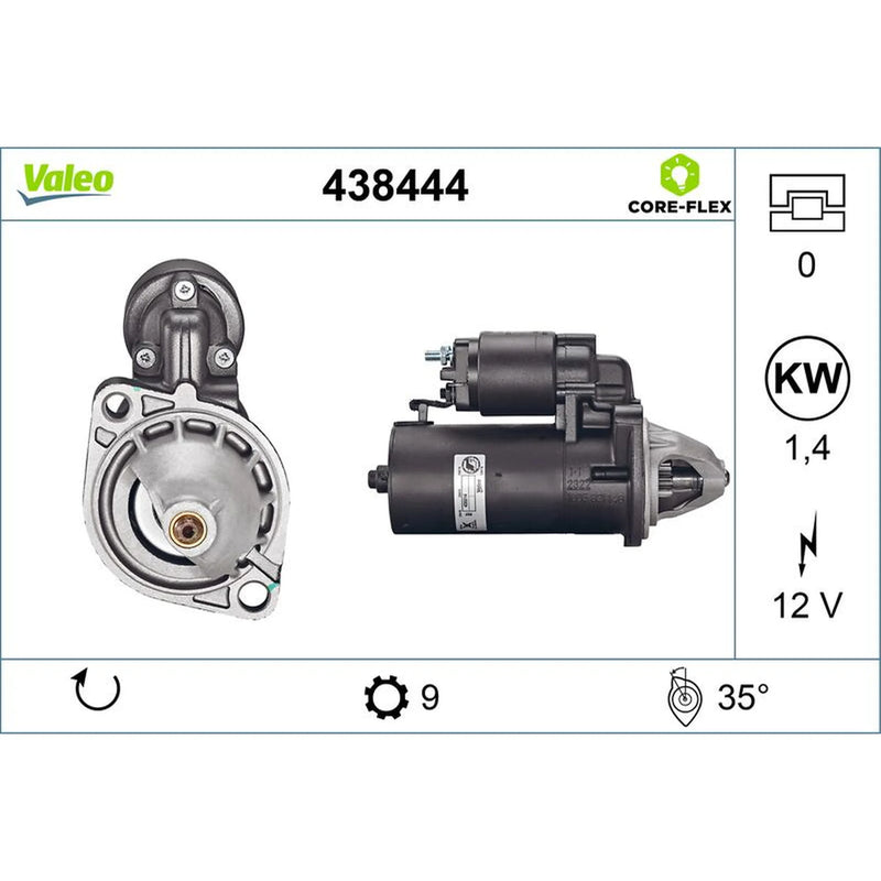 Valeo Starter Motor 12V 1.4kW 9 Teeth 438444