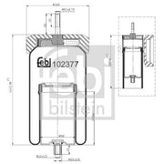 Febi Air Suspension Bellow 165mm 102377