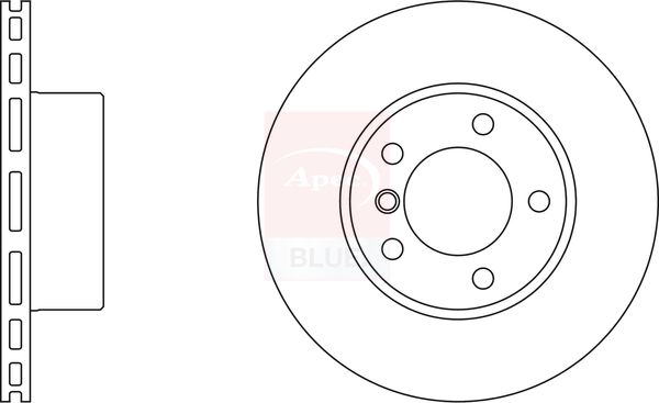 Apec 2 x Brake Disc Set Vented