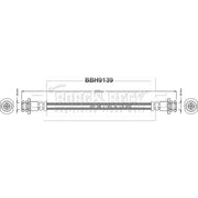 Borg & Beck Brake Hydraulic Hose Line Rear Left BBH9139