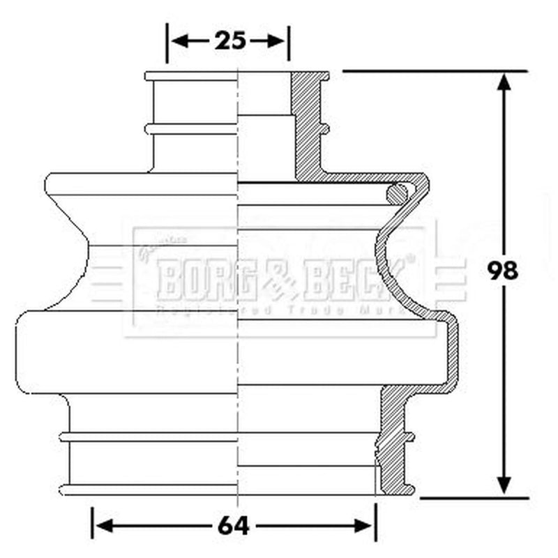 Borg & Beck Drive Shaft Bellow Kit Front Left BCB6263