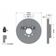 Textar 2 x Vented Front Brake Discs 92255203