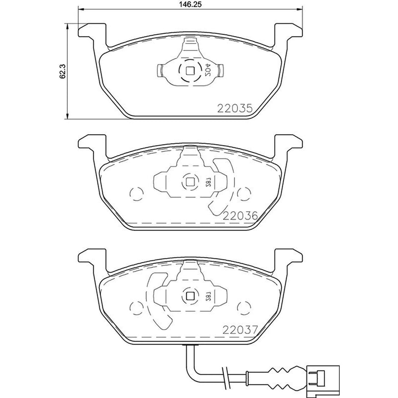 Brembo 4 x Front Brake Pad Set P85137