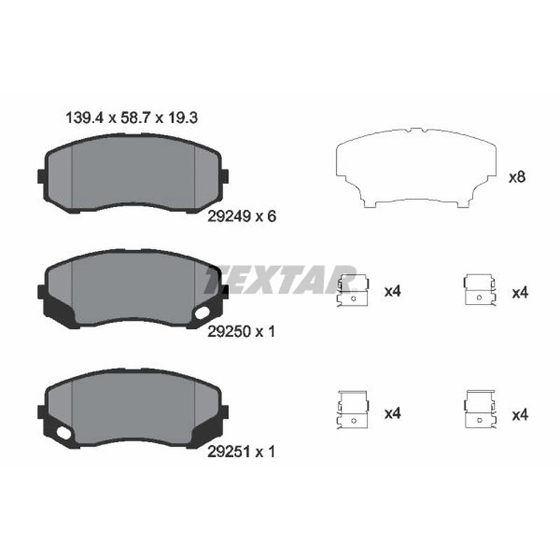 Textar Front Brake Pad Set 2924901