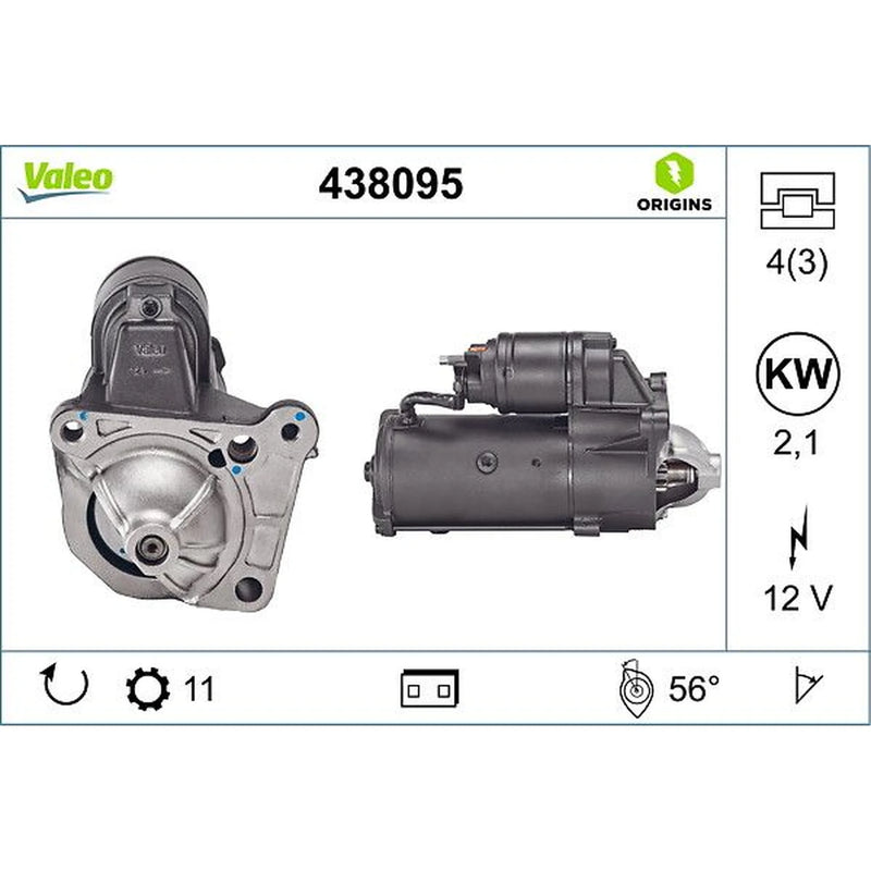 Valeo Starter Motor 12V 2.1kW 11 Teeth 438095