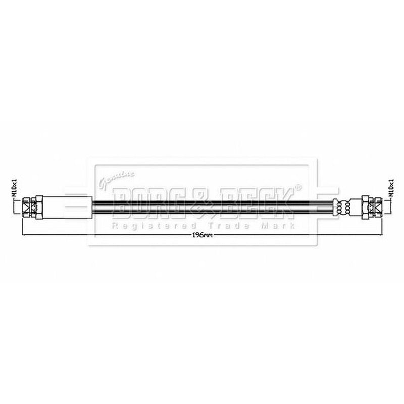 Borg & Beck Brake Hydraulic Hose Line Rear Left BBH8841