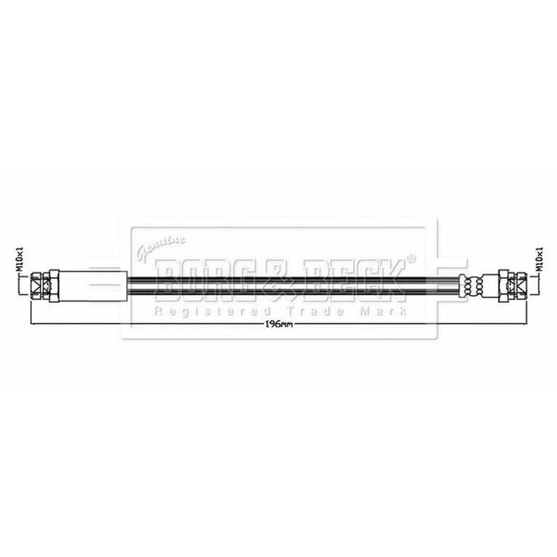 Borg & Beck Brake Hydraulic Hose Line Rear Left BBH8841