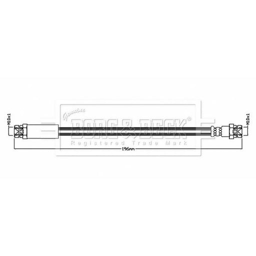 Borg & Beck Brake Hydraulic Hose Line Rear Left BBH8841