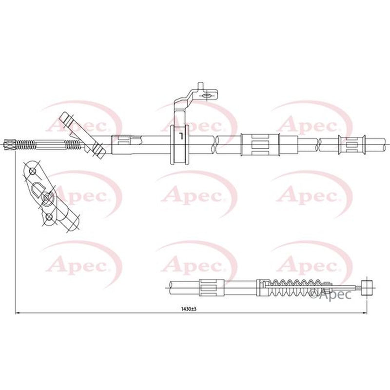 Apec Handbrake Cable Left Rear CAB1439