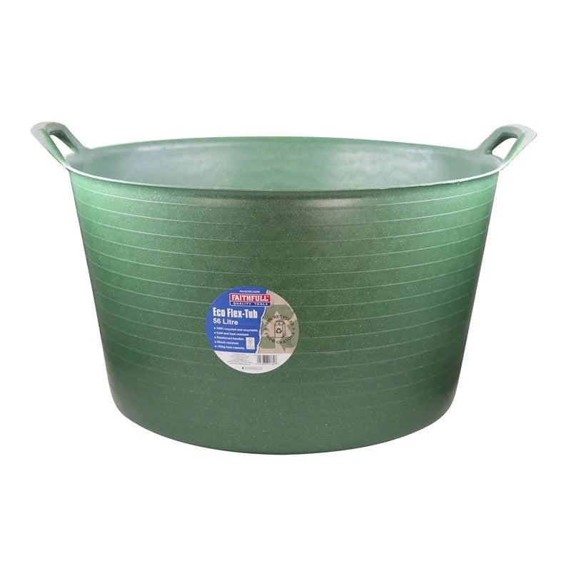 Faithfull Eco Flex Tub 56 litre - Recycled Green - FAIECOFLXG56
