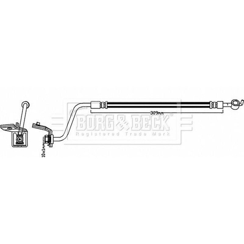 Borg & Beck Brake Hydraulic Hose Line Rear Right BBH7996