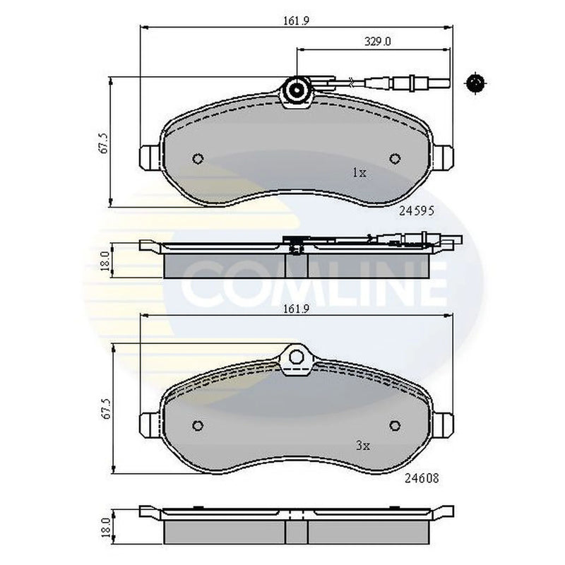 Comline 4 x Front Brake Pad Set CBP11621