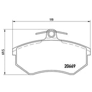 Brembo 4 x Front Brake Pad Set P85092