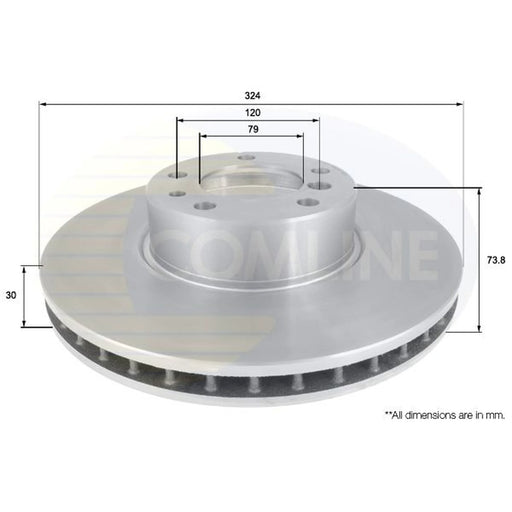 Comline 2 x Internally Vented Front Brake Discs ADC1735V