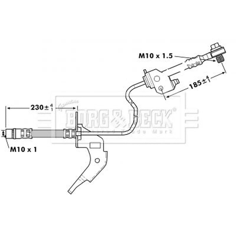 Borg & Beck Brake Hydraulic Hose Line Rear Left BBH7121